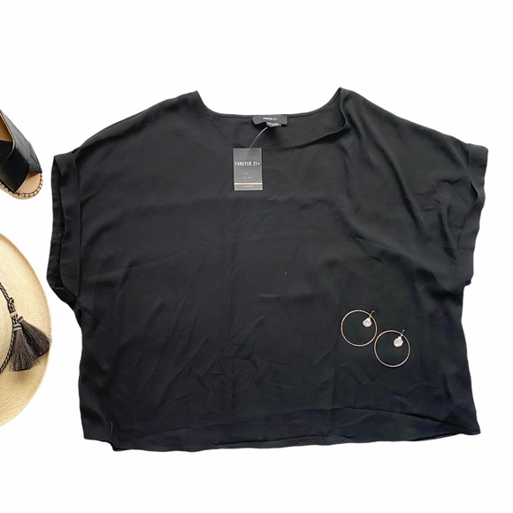 Forever 21 Plus 3x black top NWT - Picture 1 of 4